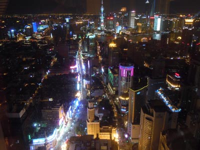 Shanghai, nachts und von oben
